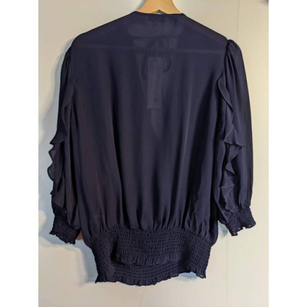 Nwt Parker | Larah Silk Georgette Blouse In Raven — image 6 of 8
